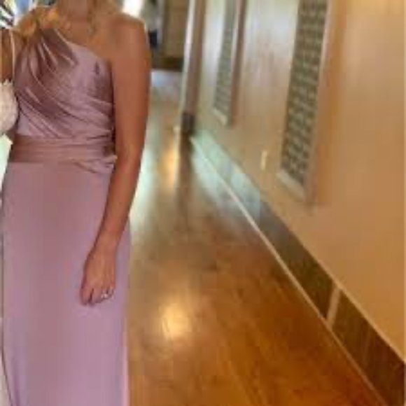 NWT Vera Wang Quartz Bridesmaid Formal Dress Mauve Light Purple - Picture 2 of 14